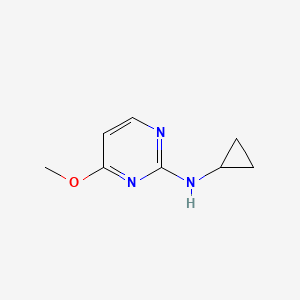 molecular formula C8H11N3O B12238218 N-cyclopropyl-4-methoxypyrimidin-2-amine 