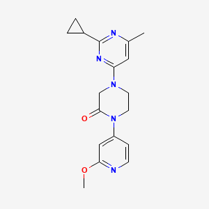 4-(2-Cyclopropyl-6-methylpyrimidin-4-yl)-1-(2-methoxypyridin-4-yl)piperazin-2-one