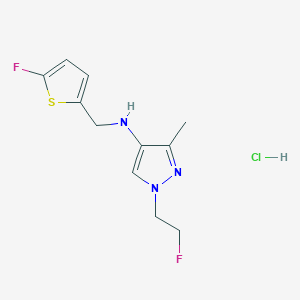 molecular formula C11H14ClF2N3S B12238238 1-(2-fluoroethyl)-N-[(5-fluoro-2-thienyl)methyl]-3-methyl-1H-pyrazol-4-amine 