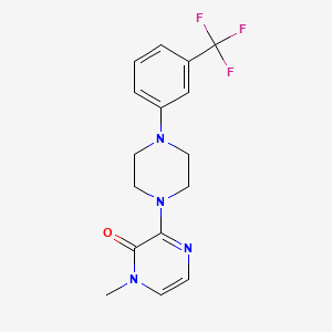 molecular formula C16H17F3N4O B12238269 1-Methyl-3-{4-[3-(trifluoromethyl)phenyl]piperazin-1-yl}-1,2-dihydropyrazin-2-one 