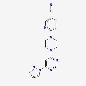 6-{4-[6-(1H-pyrazol-1-yl)pyrimidin-4-yl]piperazin-1-yl}pyridine-3-carbonitrile