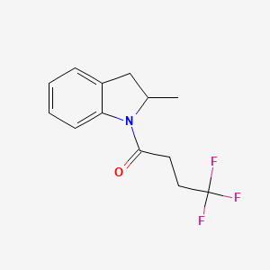 molecular formula C13H14F3NO B12238289 4,4,4-trifluoro-1-(2-methyl-2,3-dihydro-1H-indol-1-yl)butan-1-one 