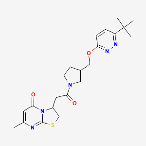 3-[2-(3-{[(6-tert-butylpyridazin-3-yl)oxy]methyl}pyrrolidin-1-yl)-2-oxoethyl]-7-methyl-2H,3H,5H-[1,3]thiazolo[3,2-a]pyrimidin-5-one