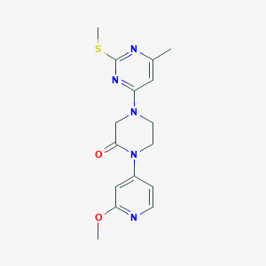 1-(2-Methoxypyridin-4-yl)-4-[6-methyl-2-(methylsulfanyl)pyrimidin-4-yl]piperazin-2-one