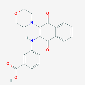 molecular formula C21H18N2O5 B1223833 3-[[3-(4-Morpholinyl)-1,4-dioxo-2-naphthalenyl]amino]benzoic acid 