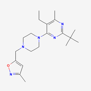 2-Tert-butyl-5-ethyl-4-methyl-6-{4-[(3-methyl-1,2-oxazol-5-yl)methyl]piperazin-1-yl}pyrimidine