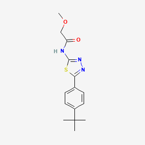 molecular formula C15H19N3O2S B1223834 N-[5-(4-叔丁基苯基)-1,3,4-噻二唑-2-基]-2-甲氧基乙酰胺 