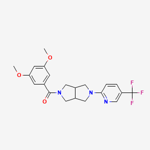 molecular formula C21H22F3N3O3 B12238345 2-[5-(3,5-Dimethoxybenzoyl)-octahydropyrrolo[3,4-c]pyrrol-2-yl]-5-(trifluoromethyl)pyridine 