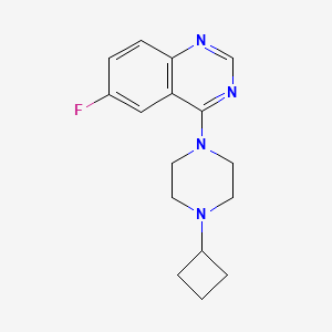 molecular formula C16H19FN4 B12238357 4-(4-Cyclobutylpiperazin-1-yl)-6-fluoroquinazoline 