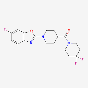 2-[4-(4,4-Difluoropiperidine-1-carbonyl)piperidin-1-yl]-6-fluoro-1,3-benzoxazole