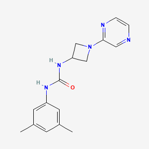 molecular formula C16H19N5O B12238451 1-(3,5-Dimethylphenyl)-3-[1-(pyrazin-2-yl)azetidin-3-yl]urea 