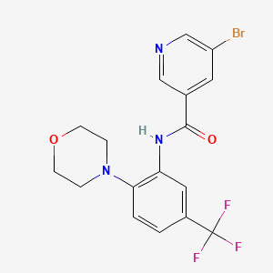 molecular formula C17H15BrF3N3O2 B1223846 5-bromo-N-[2-(4-morpholinyl)-5-(trifluoromethyl)phenyl]-3-pyridinecarboxamide 