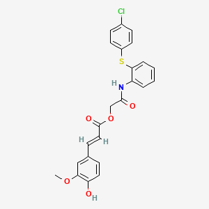 molecular formula C24H20ClNO5S B1223849 [2-[2-(4-chlorophenyl)sulfanylanilino]-2-oxoethyl] (E)-3-(4-hydroxy-3-methoxyphenyl)prop-2-enoate 