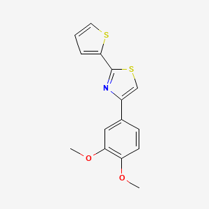 molecular formula C15H13NO2S2 B1223850 4-(3,4-Dimethoxyphenyl)-2-thiophen-2-ylthiazole 