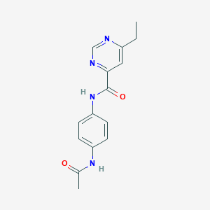 molecular formula C15H16N4O2 B12238509 N-(4-acetamidophenyl)-6-ethylpyrimidine-4-carboxamide 