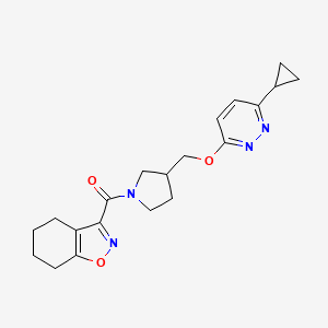 3-(3-{[(6-Cyclopropylpyridazin-3-yl)oxy]methyl}pyrrolidine-1-carbonyl)-4,5,6,7-tetrahydro-1,2-benzoxazole