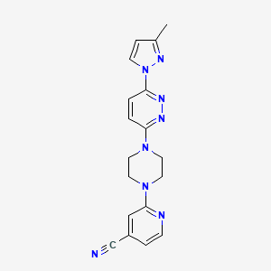 2-{4-[6-(3-methyl-1H-pyrazol-1-yl)pyridazin-3-yl]piperazin-1-yl}pyridine-4-carbonitrile