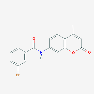 molecular formula C17H12BrNO3 B1223854 3-bromo-N-(4-methyl-2-oxo-1-benzopyran-7-yl)benzamide 