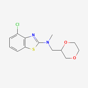 4-chloro-N-[(1,4-dioxan-2-yl)methyl]-N-methyl-1,3-benzothiazol-2-amine