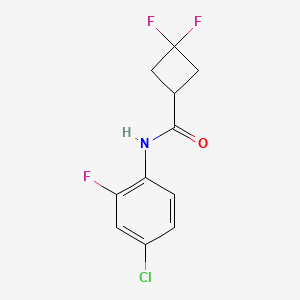 molecular formula C11H9ClF3NO B12238578 N-(4-chloro-2-fluorophenyl)-3,3-difluorocyclobutane-1-carboxamide 