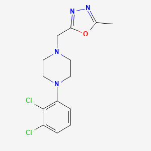 molecular formula C14H16Cl2N4O B12238586 1-(2,3-Dichlorophenyl)-4-[(5-methyl-1,3,4-oxadiazol-2-yl)methyl]piperazine 