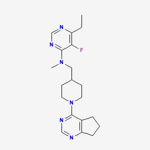 N-[(1-{5H,6H,7H-cyclopenta[d]pyrimidin-4-yl}piperidin-4-yl)methyl]-6-ethyl-5-fluoro-N-methylpyrimidin-4-amine