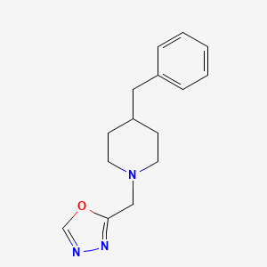 molecular formula C15H19N3O B12238607 4-Benzyl-1-[(1,3,4-oxadiazol-2-yl)methyl]piperidine 