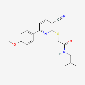 2-{[3-cyano-6-(4-methoxyphenyl)pyridin-2-yl]sulfanyl}-N-(2-methylpropyl)acetamide