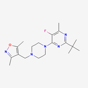 2-Tert-butyl-4-{4-[(3,5-dimethyl-1,2-oxazol-4-yl)methyl]piperazin-1-yl}-5-fluoro-6-methylpyrimidine