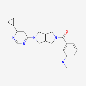 molecular formula C22H27N5O B12238658 3-[5-(6-cyclopropylpyrimidin-4-yl)-octahydropyrrolo[3,4-c]pyrrole-2-carbonyl]-N,N-dimethylaniline 