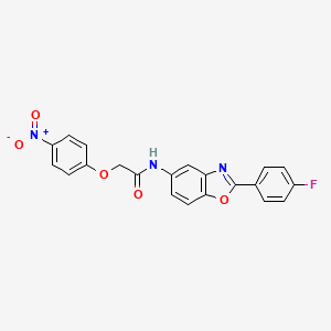 molecular formula C21H14FN3O5 B1223869 N-[2-(4-fluorophenyl)-1,3-benzoxazol-5-yl]-2-(4-nitrophenoxy)acetamide 