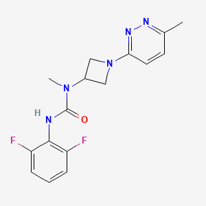 molecular formula C16H17F2N5O B12238709 1-(2,6-Difluorophenyl)-3-methyl-3-[1-(6-methylpyridazin-3-yl)azetidin-3-yl]urea 