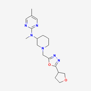 N,5-dimethyl-N-(1-{[5-(oxolan-3-yl)-1,3,4-oxadiazol-2-yl]methyl}piperidin-3-yl)pyrimidin-2-amine