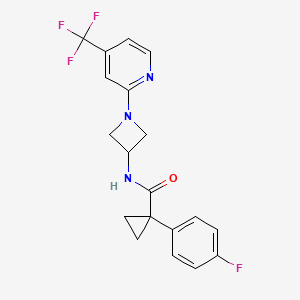 molecular formula C19H17F4N3O B12238761 1-(4-fluorophenyl)-N-{1-[4-(trifluoromethyl)pyridin-2-yl]azetidin-3-yl}cyclopropane-1-carboxamide 