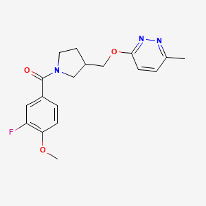 3-{[1-(3-Fluoro-4-methoxybenzoyl)pyrrolidin-3-yl]methoxy}-6-methylpyridazine