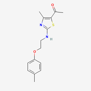 molecular formula C15H18N2O2S B1223878 1-[4-Methyl-2-[2-(4-methylphenoxy)ethylamino]-5-thiazolyl]ethanone 