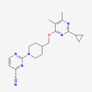 2-(4-{[(2-Cyclopropyl-5,6-dimethylpyrimidin-4-yl)oxy]methyl}piperidin-1-yl)pyrimidine-4-carbonitrile