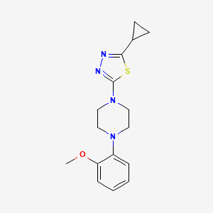 molecular formula C16H20N4OS B12238805 1-(5-Cyclopropyl-1,3,4-thiadiazol-2-yl)-4-(2-methoxyphenyl)piperazine 