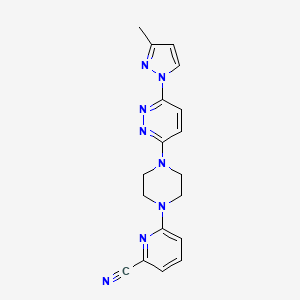 6-{4-[6-(3-methyl-1H-pyrazol-1-yl)pyridazin-3-yl]piperazin-1-yl}pyridine-2-carbonitrile