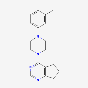 1-{5H,6H,7H-cyclopenta[d]pyrimidin-4-yl}-4-(3-methylphenyl)piperazine