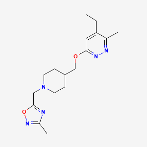 4-Ethyl-3-methyl-6-({1-[(3-methyl-1,2,4-oxadiazol-5-yl)methyl]piperidin-4-yl}methoxy)pyridazine