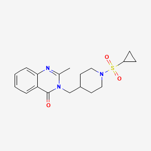 3-{[1-(Cyclopropanesulfonyl)piperidin-4-yl]methyl}-2-methyl-3,4-dihydroquinazolin-4-one