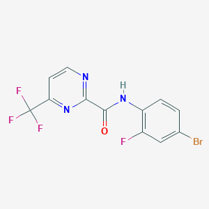 molecular formula C12H6BrF4N3O B12238885 N-(4-bromo-2-fluorophenyl)-4-(trifluoromethyl)pyrimidine-2-carboxamide 