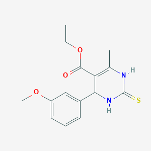 molecular formula C15H18N2O3S B1223889 Ethyl 4-(3-methoxyphenyl)-6-methyl-2-thioxo-1,2,3,4-tetrahydropyrimidine-5-carboxylate 