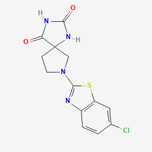 molecular formula C13H11ClN4O2S B12238899 7-(6-Chloro-1,3-benzothiazol-2-yl)-1,3,7-triazaspiro[4.4]nonane-2,4-dione 