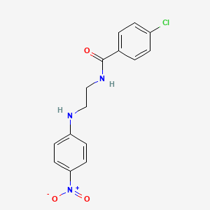molecular formula C15H14ClN3O3 B1223890 4-chloro-N-[2-(4-nitroanilino)ethyl]benzamide 