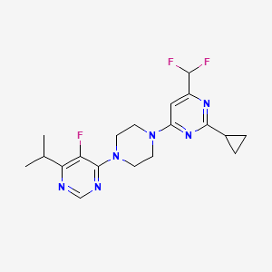 2-Cyclopropyl-4-(difluoromethyl)-6-{4-[5-fluoro-6-(propan-2-yl)pyrimidin-4-yl]piperazin-1-yl}pyrimidine