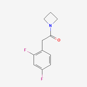 molecular formula C11H11F2NO B12238925 1-(Azetidin-1-yl)-2-(2,4-difluorophenyl)ethan-1-one 