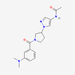 molecular formula C18H23N5O2 B12238934 N-(1-{1-[3-(dimethylamino)benzoyl]pyrrolidin-3-yl}-1H-pyrazol-4-yl)acetamide 