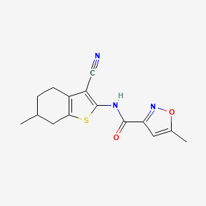 molecular formula C15H15N3O2S B1223896 N-(3-氰基-6-甲基-4,5,6,7-四氢-1-苯并噻吩-2-基)-5-甲基-3-异恶唑甲酰胺 
